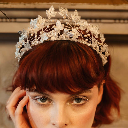 Freshwater Pearl and Ivy leaf headpiece
