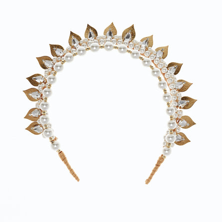 Fearless gold and Pearl halo crown