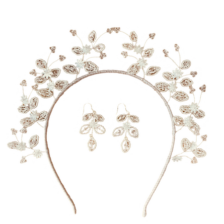 Daisy bridal headpiece crown