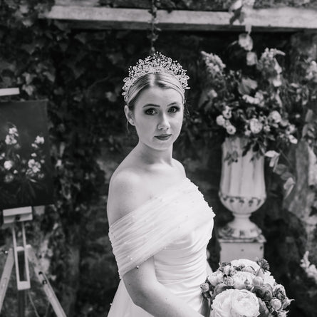 Delicate and intricate romantic seed Pearl headdress