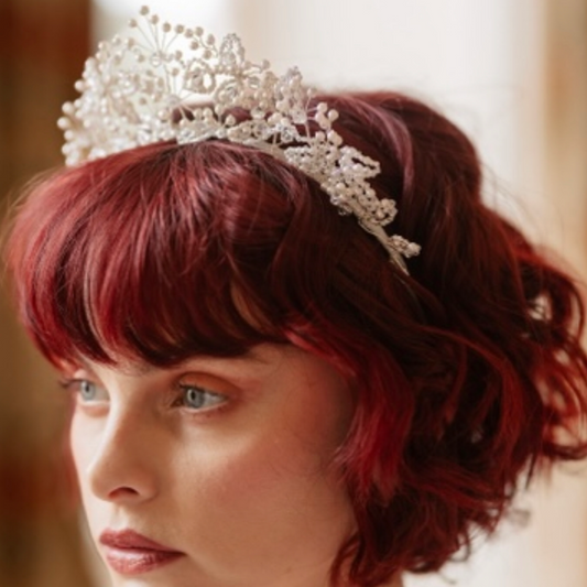 Meadowsweet botanical wedding crown