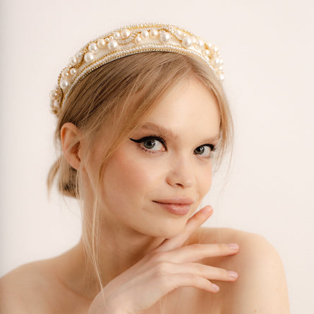 Devoted gold and ivory Pearl headband 