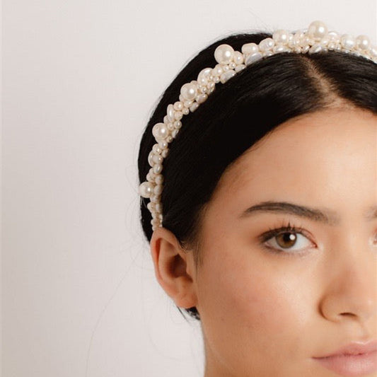 Faith freshwater Pearl bridal headband