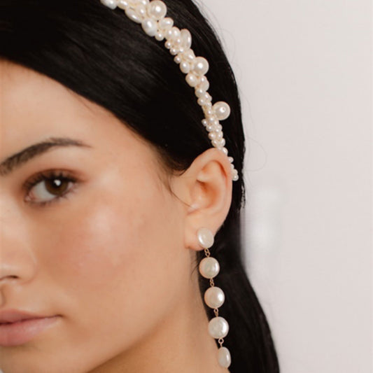 Freshwater Pearl coin earrings