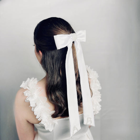 Wisdom personalised bridal hair bow
