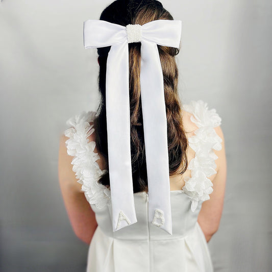 Wisdom personalised bridal hair bow