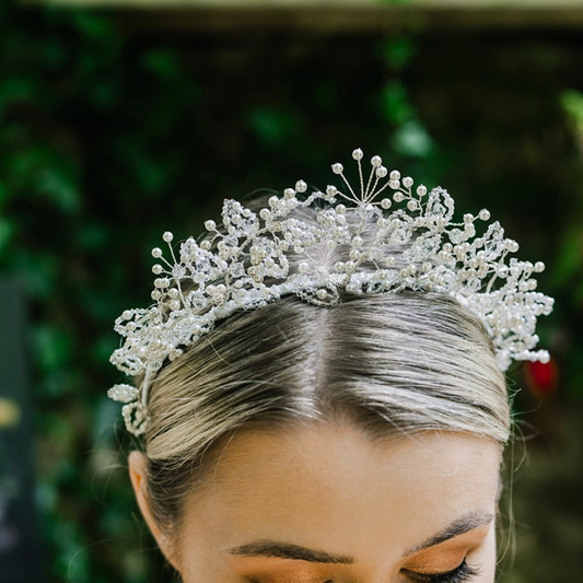 Meadowsweet botanical wedding crown