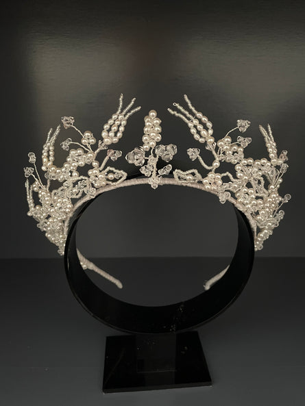 Thistledown pearl and crystal wedding tiara