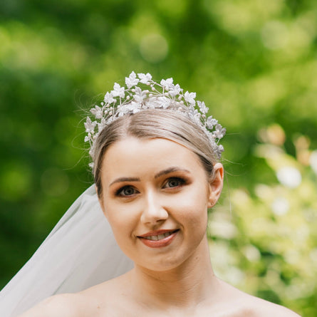 Ivy bridal headdress with pearls 