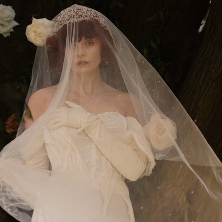 Meadowsweet elegant bridal headdress with pearls